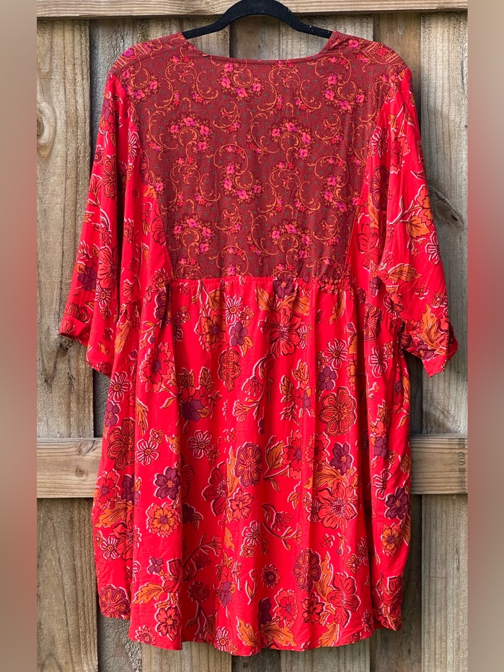 Natural Life Red Floral Boho Dress Size Large - Picture 6 of 6